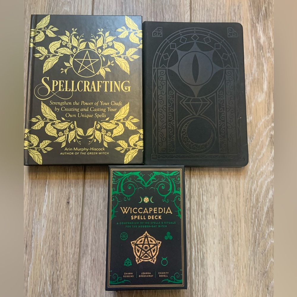 Spellcrafting Book & Wiccapedia Spell Deck with journal